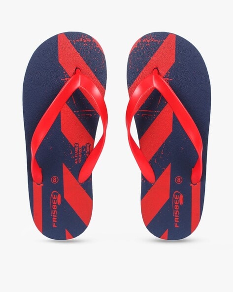 Buy Navy Blue Red Flip Flop Slippers for Men by FRISBEE Online