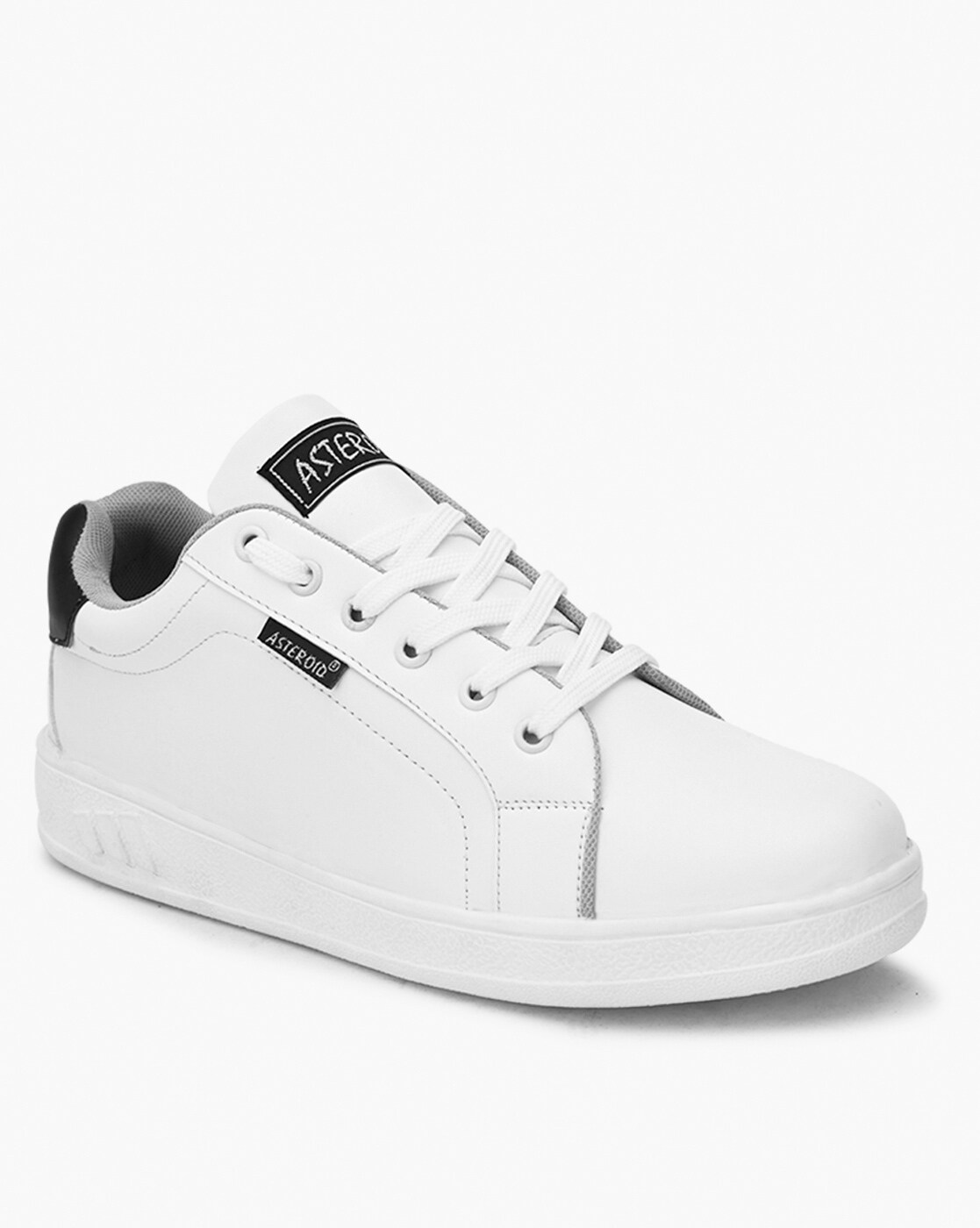 ASTEROID Low-Top Shoes with Lace Fastening For Men (White, 6)