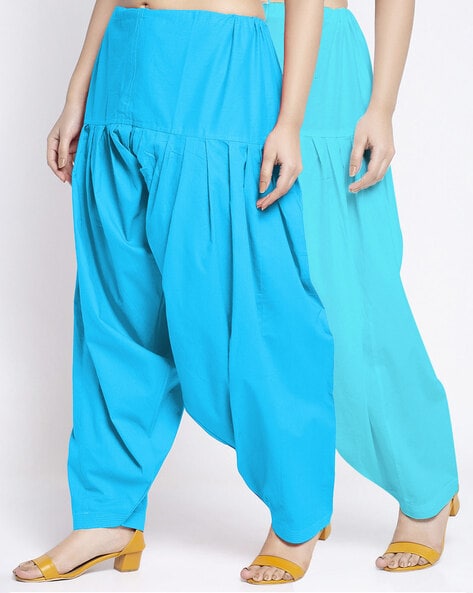 fcityin  Designed Cotton Patiala Pants For Women Combo Pack Of 3 