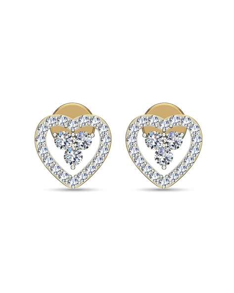 Heart Shape Diamond Stud Earrings Rose Gold | Style 1015-R | PIERRE  Jewellery - order now in India