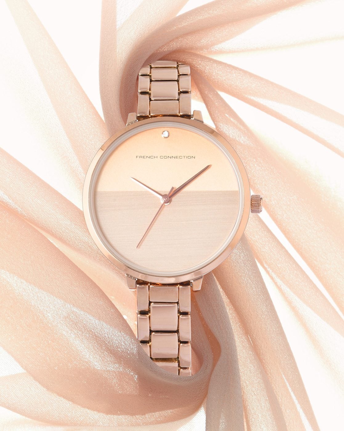 French connection best sale rose gold watch