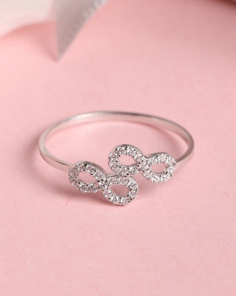 Buy Dainty Twist Infinity Ring, 925 Sterling Silver CZ Stones Size  Adjustable Pinky Thumb Index Band Minimalist Stackable Wedding Promise Ring  Online in India - Etsy