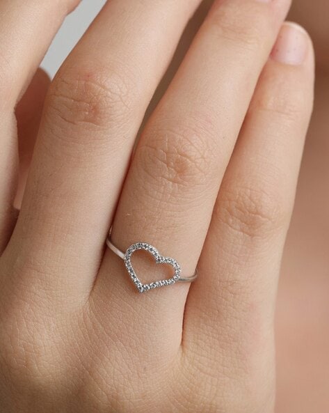 Entangled Heart Simple Platinum & Rose Gold Ring for Women JL PT 549