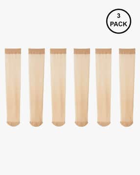 muji Pack of 3 Soft Knee-High Pantyhose (17 Denier)-picture-39