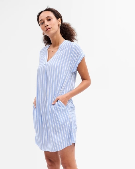 Gap blue and white striped dress new arrivals