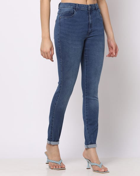 JDY BY ONLY Women Lightly Washed Skinny Mid-Rise Jeans
