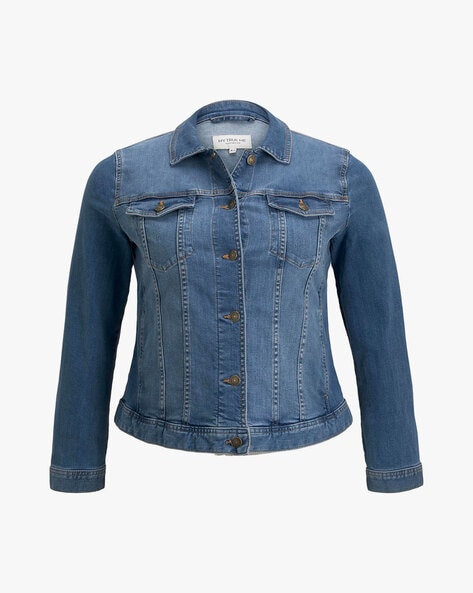 TOM TAILOR Denim jacket - used dark stone blue denim/dark-blue denim -  Zalando