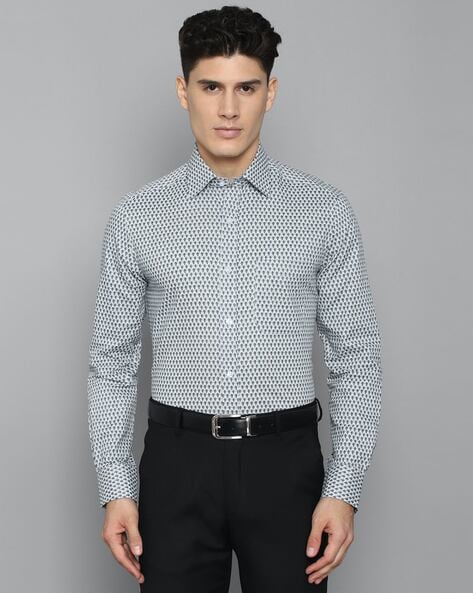 LOUIS PHILIPPE Men Printed Formal Grey Shirt - Buy LOUIS PHILIPPE Men  Printed Formal Grey Shirt Online at Best Prices in India