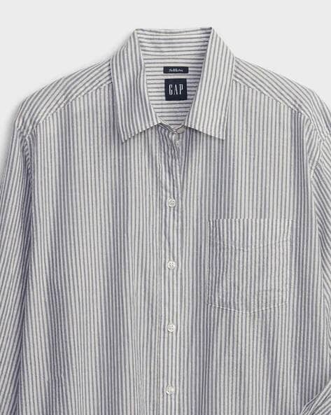 Striped Boyfriend Fit Lurex Shirt