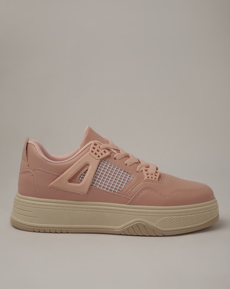 Women Panelled Lace-Up Sneakers