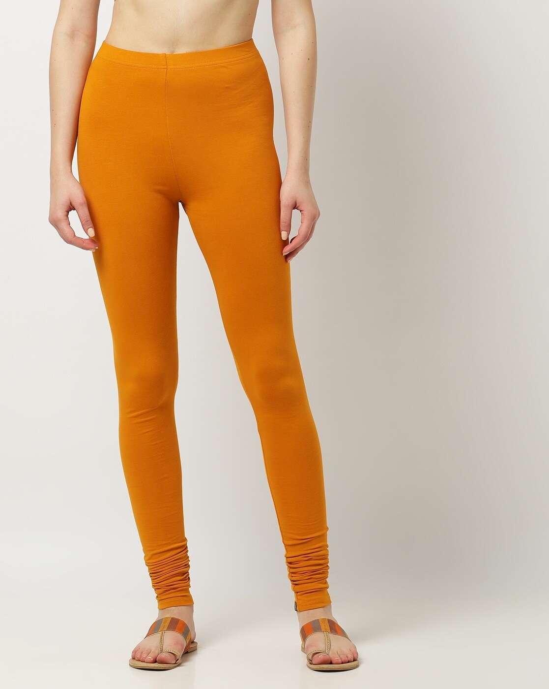 Buy Jcss Womens Lycra Ankle Length Leggings Mustard online