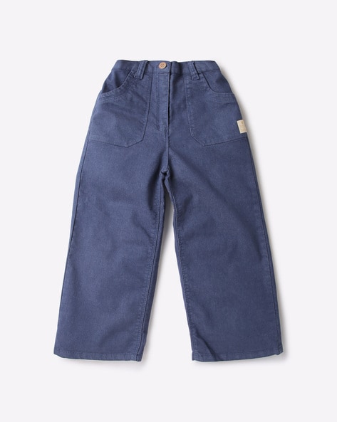 Amazon.com: Trendy Girls' Jeans – Comfortable Elastic Waist Wide Leg Denim  Pants for Fashionable Kids Blue: Clothing, Shoes & Jewelry