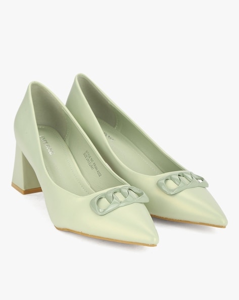 Green colour cheap heels