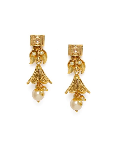 Earring - Rose Gold - White Blue Cz - Hanging - Latkan | Gujjadi Swarna  Jewellers