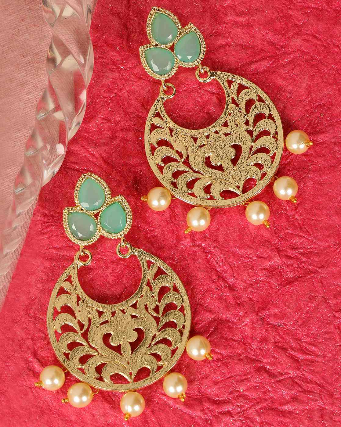 The Kankana Silver Earrings RedWhite  KO Jewellery