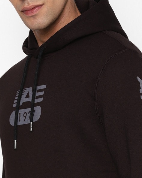 Armani flocked eagle on sale hoodie