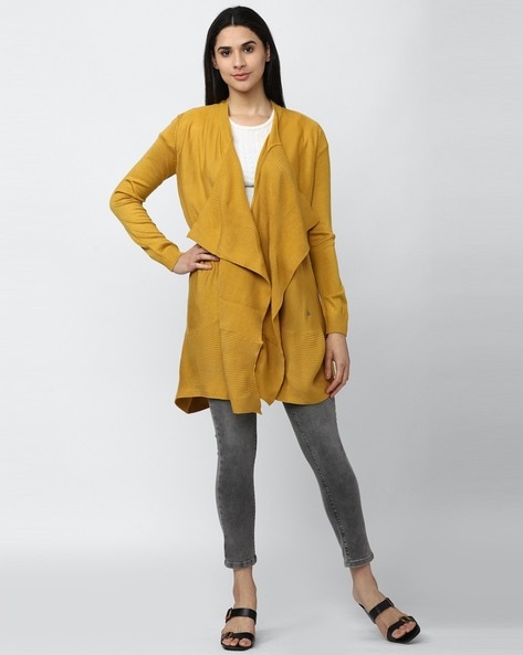 Yellow hot sale waterfall cardigan