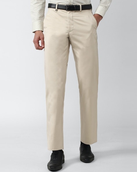 Buy Arrow Mid Rise Ankle Length Formal Trousers 