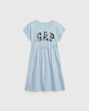 Roll Sleeve Logo Dress With Floral Motif-image-47