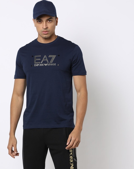 Buy EA7 Emporio Armani Regular Fit | Navy Blue Color Men | AJIO