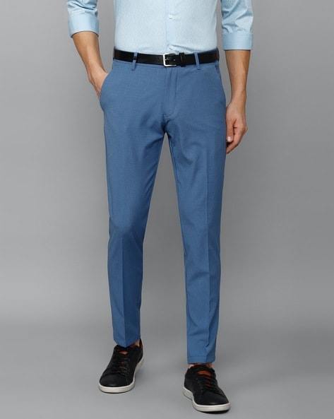 Buy Louis Philippe Louis Philippe Men Blue Slim Fit Self Design Formal  Trousers at Redfynd