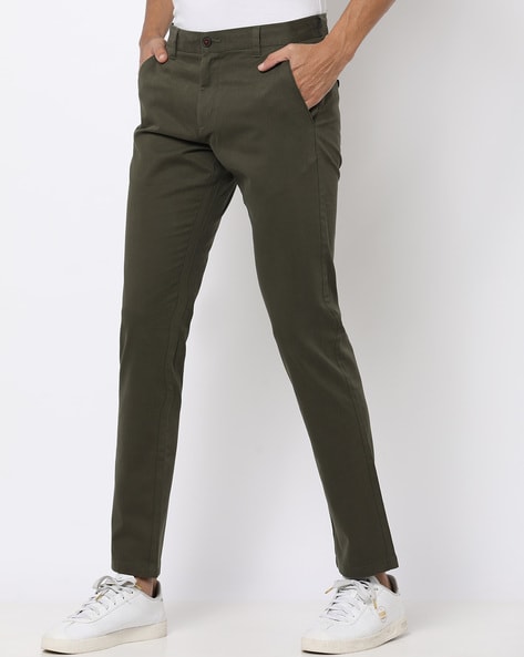 Buy Indian Terrain Mens Tapered Fit Casual Trousers ITMTR00325Dark  Khaki30 at Amazonin