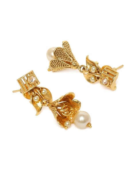 GoldNera Heavy Latkan Design Alloy Jhumki Earrings for Girl's (Gold) :  Amazon.in: Jewellery