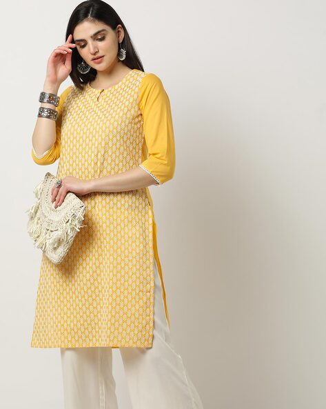 Buy online Yellow Colored Kurta Pant Set from ethnic wear for Women by  Avaasa Mix 'n' Match for ₹1199 at 45% off | 2024 Limeroad.com