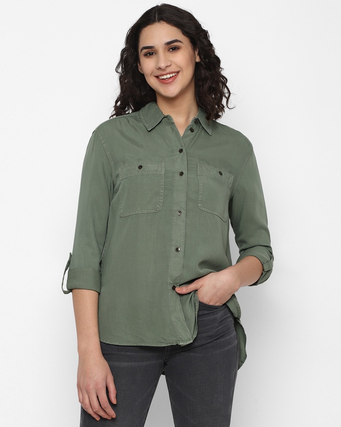 Army green shirt clearance womens