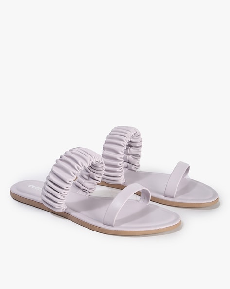 Padded Straps Tie Up Flat Sandals | boohoo