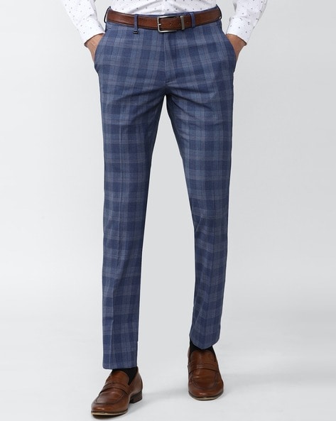 Men's Blue Tartan Trouser - Nigel Curtiss