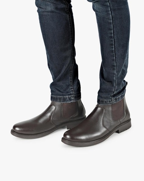 Mid-calf Slip-on Chelsea Boots