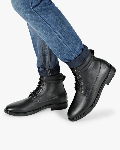 Lace-Up Ankle-Length Boots