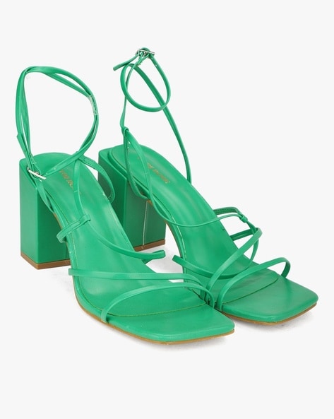 Green 2025 chunky heels