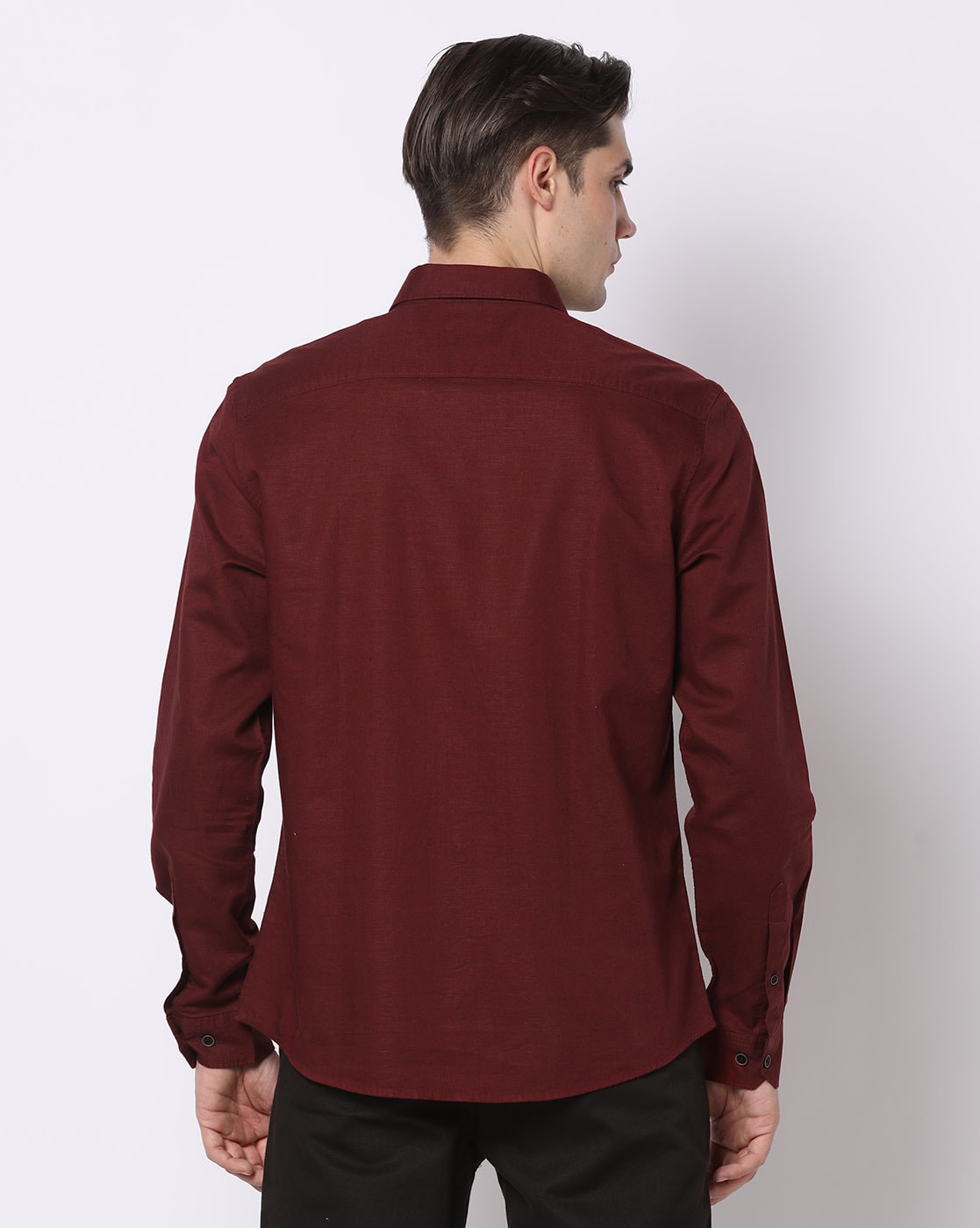 Men's Casual Button Down Shirts Long Sleeve And Trouser - Black | Konga  Online Shopping