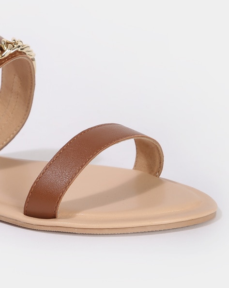 Tan and gold flat on sale sandals