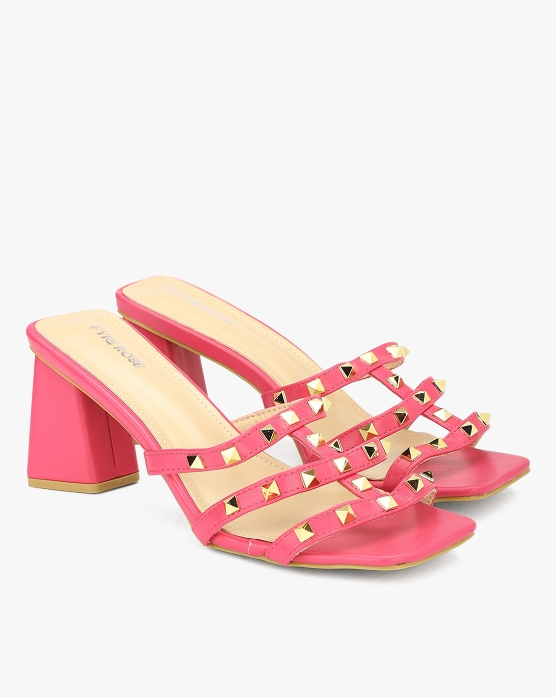 Pink best sale studded sandals