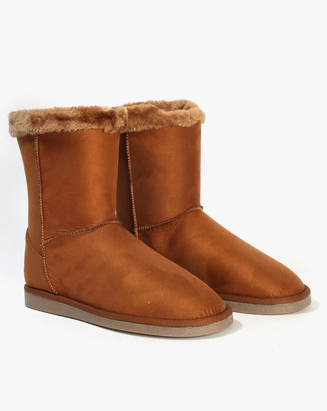 Calf length shop fur lined boots