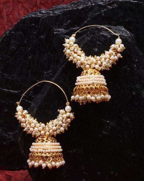 Gold Earrings/polki Hoop Earrings/bali Jhumkas/traditional Ethnic Earrings/trendy  Earrings/statement Earrings/bridal Jewelry/pakistani - Etsy