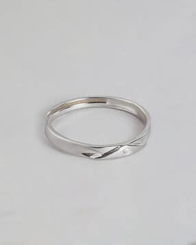 zavya Sterling Silver Stone- Studded Band Ring-picture-27