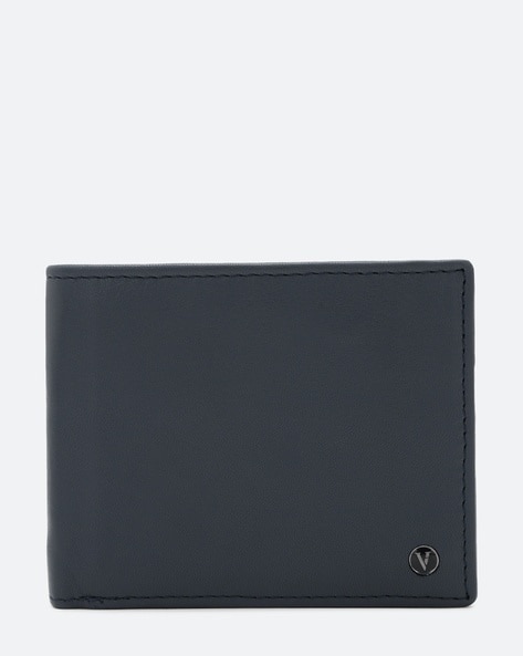 Buy Louis Philippe Men Blue Leather Bi-Fold Wallet Online at Low