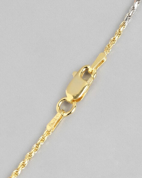 Ladies Solid 925 Sterling Silver / Gold Plated Italy P Lux GM Chain Necklace  18