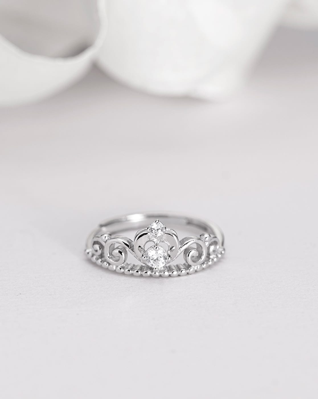 Adjustable Princess Crown AAA Zirconia 925 Sterling Silver Engagement Rings  | eBay