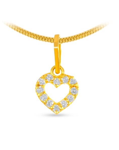 Greenberg's 10k yellow gold 3-stone heart pendant PDTN0573 - Greenberg's  Jewelers