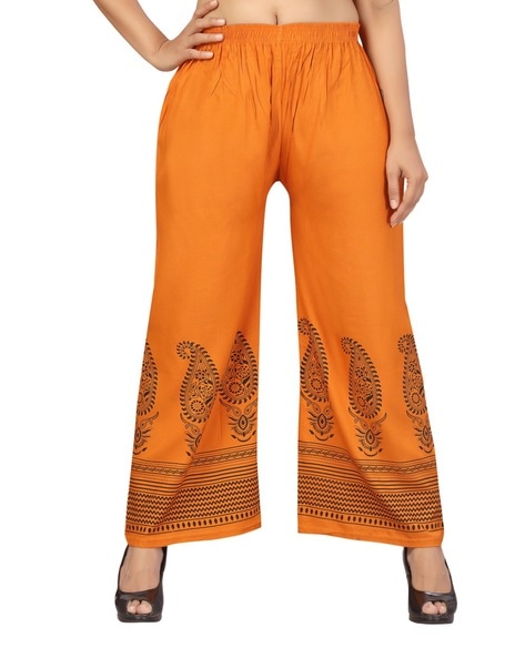 Paisley Print Palazzos with Elasticated Waist Price in India