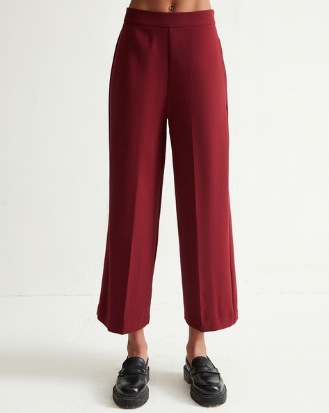 Thread & States Women's Wide Leg Pants Maroon Size Medium Sweatpants Soft  Lounge | eBay