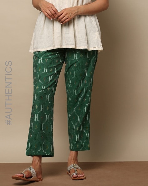 Buy Green Pants for Women by Indie Picks Online
