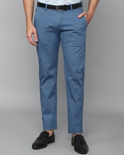 Buy Men Beige Slim Fit Textured Formal Trousers Online - 91167 | Allen Solly
