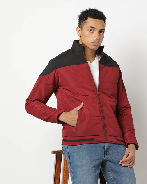 Colourblock Zip-Front Puffer Jacket