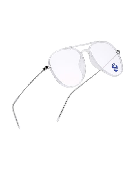 Matte Silver Aviator Clear Lens Frames | Icing US